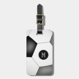 Schwarz-Grau-Schule Mannschaft Farben Fußball-Tasc Gepäckanhänger