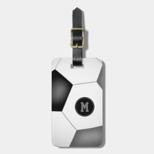 Schwarz-Grau-Schule Mannschaft Farben Fußball-Tasc Gepäckanhänger