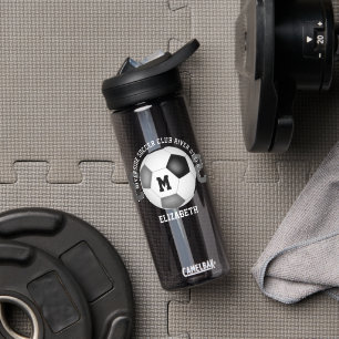 Schwarz-Grau-Schulklub-Mannschaft Farben Custom-Fu Trinkflasche