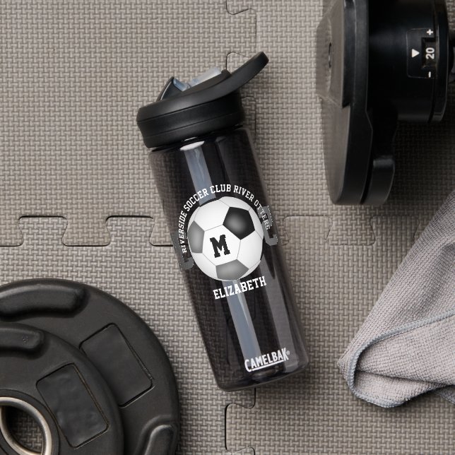Schwarz-Grau-Schulklub-Mannschaft Farben Custom-Fu Trinkflasche (Fitnessstudio)