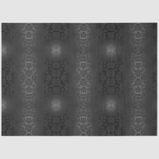 Schwarz-Grau-Silber-Blume Blumendekoupage Seidenpapier (Vorderseite)