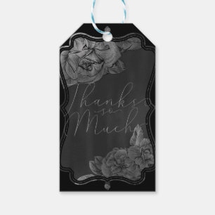 Schwarz Grau Silber Vintage Elegant Glamour Hochze Geschenkanhänger