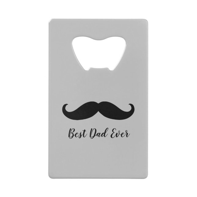 Schwarz-Grau-Silbermustache Geldbeutel Flaschenöffner (Vorderseite)