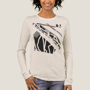 Schwarz-Grau-Slanted Abstrakt Art Design Tri-Blend Shirt