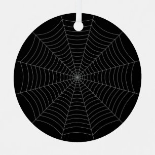 Schwarz-Grau-Spinnennetz Halloween-Muster Ornament Aus Metall