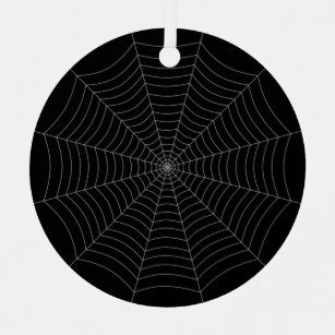 Schwarz-Grau-Spinnennetz Halloween-Muster Ornament Aus Metall