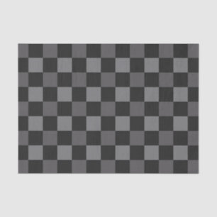 Schwarz & Grau Tartan Karomuster Druck Seidenpapier