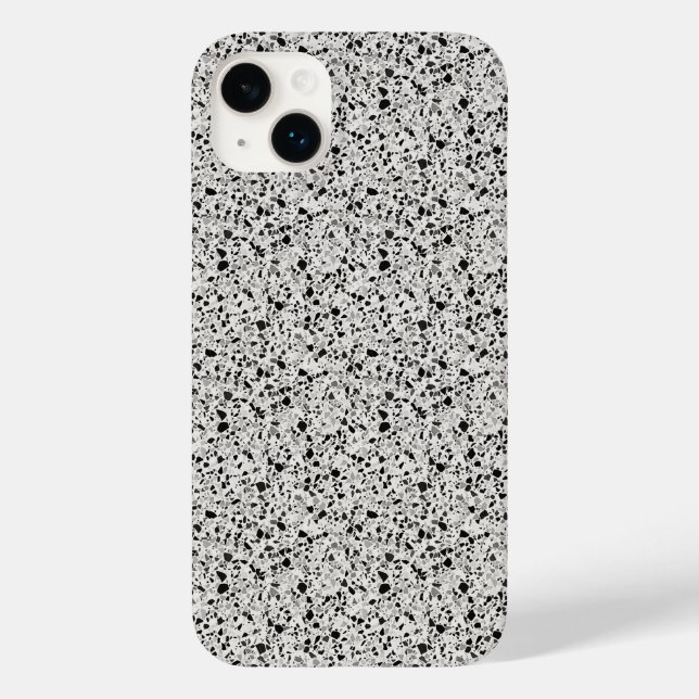 Schwarz-Grau Terrazzo Gemustert Case-Mate iPhone 14 Plus Hülle (Rückseite)