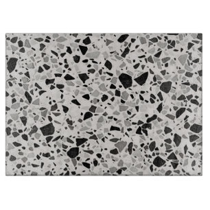 Schwarz-Grau Terrazzo Gemustert Schneidebrett