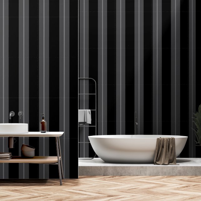 Schwarz-Grau Ultra-Wide Six-Zoll-Markisenleiste Tapete (Badezimmer)