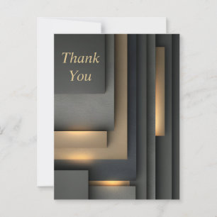 Schwarz, Grau und Gold Geometric Dankeschön Karte