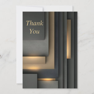 Schwarz, Grau und Gold Geometric Dankeschön Karte