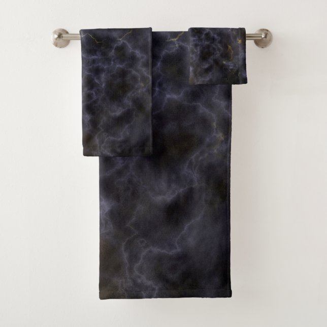 Schwarz-Grau- und Goldmarmor-Muster Badhandtuch Set (Insitu)