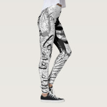 Schwarz, Grau und Graffiti in Leggings