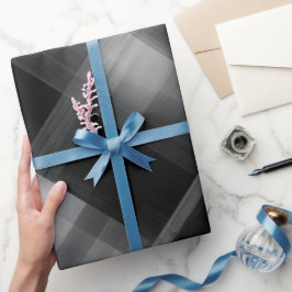 Schwarz Grau Urban Rauch Karomuster Geschenkpapier