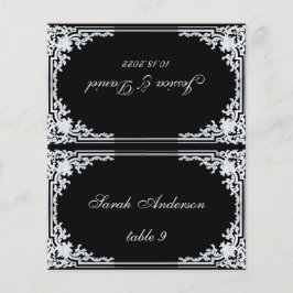 Schwarz-Grau-Vintager Druckname Hochzeitsstiftung