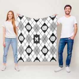 Schwarz-Grau-Volleyball-Raute Fleecedecke