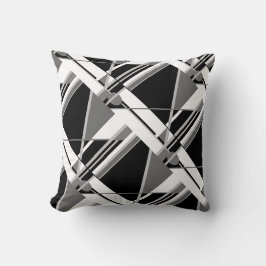 Schwarz-Grau-Weiß-Abstrakt-Diagonal-Design Kissen