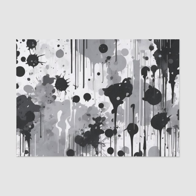 Schwarz-Grau-Weiß-Abstrakte Textur Seidenpapier (Vorderseite)