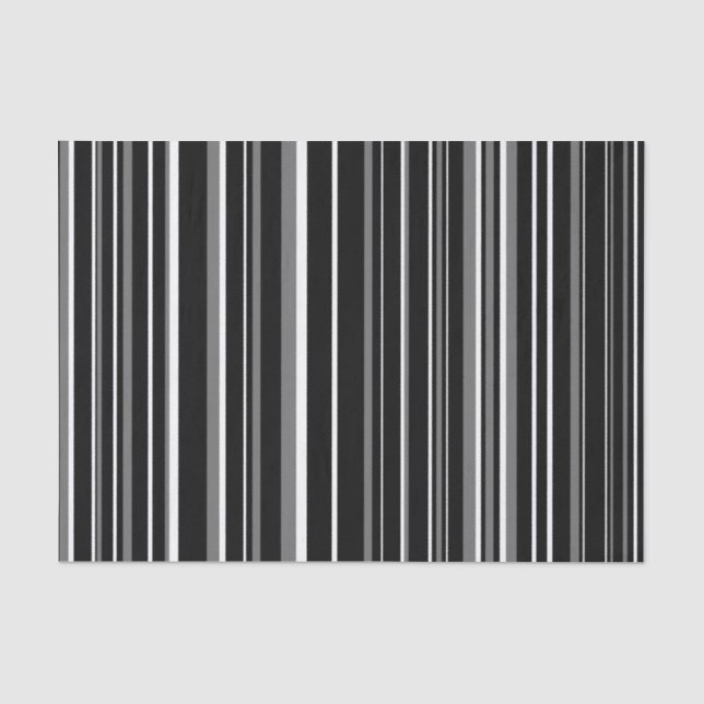 Schwarz, Grau, weißer Strichcodestreifen Seidenpapier (Vorderseite)