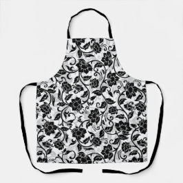 Schwarz-Grau-wirbelnde Blume Schürze