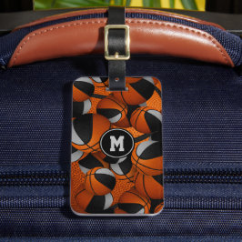 schwarz-graue Basketballmuster Teamfarben Gepäckanhänger