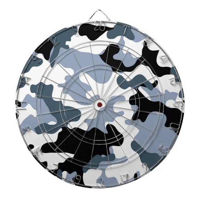 Schwarz-Graue Camouflage Darboard Dartscheibe (vorne)