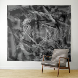 Schwarz-graue Farbquadrate, 'falsche Pinselstriche Wandteppich