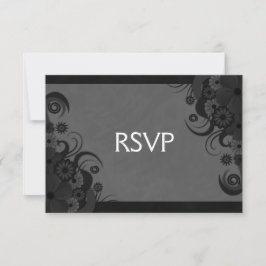 Schwarz-Graue Gothic-UAWG-Antwortkarte RSVP Karte