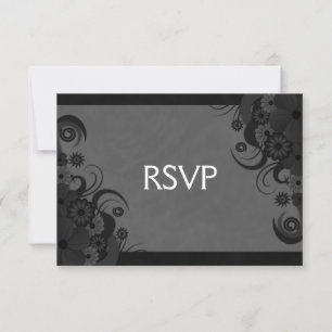 Schwarz-Graue Gothic-UAWG-Antwortkarte RSVP Karte