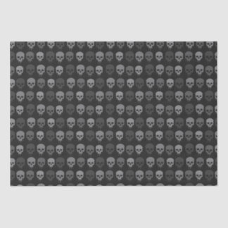 Schwarz-Graue Skull Print Seidenpapier
