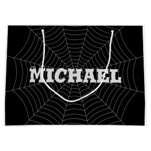Schwarz Graue Spinnennetze Halloween Muster Ihr Na Große Geschenktüte