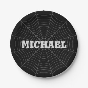 Schwarz Graue Spinnennetze Halloween Muster Ihr Na Pappteller