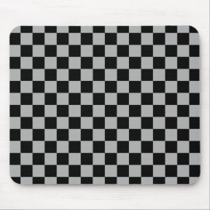 Schwarz + Grauer Karo Schachbrettmuster Mousepad