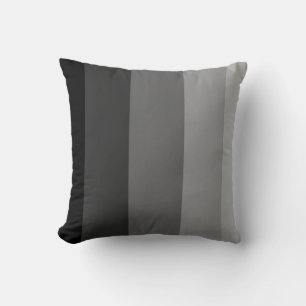 Schwarz-graues Ombre Stripe Throw Kissen