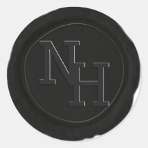 Schwarz-graues Siegel Monogram-Hochzeitsticker