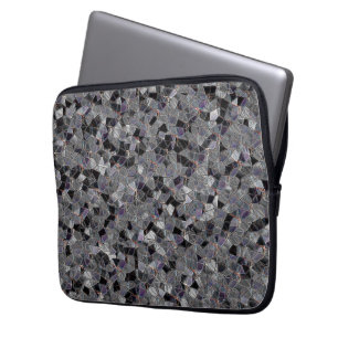Schwarz-Graumosaik mit teilweise entfernter Farbe Laptopschutzhülle