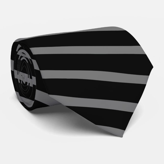 SCHWARZ-GRAY-STRIPE — ÄNDERBARE HINTERGRUNDFARBE KRAWATTE (Gerollt)