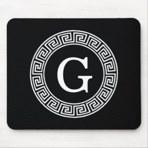 Schwarz-Griechischer Schlüsselrahmen, erstes Monog Mousepad