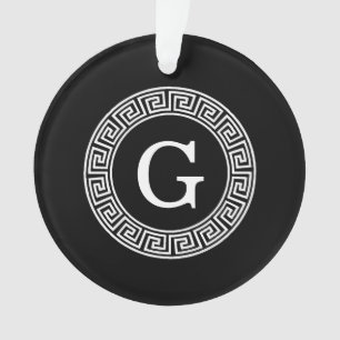 Schwarz-Griechischer Schlüsselrahmen, erstes Monog Ornament