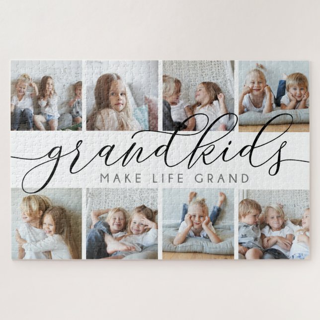 Schwarz | Großkinder machen Life Grand Foto Collag (Horizontal)