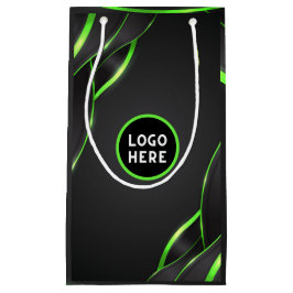 Schwarz-Grün-Abstrakte Fluid-Design | Logo hinzufü Kleine Geschenktüte