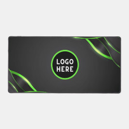 Schwarz-Grün-Abstrakte Fluid-Design | Logo hinzufü Schreibtischunterlage