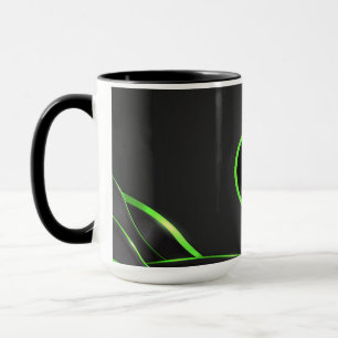 Schwarz-Grün-Abstrakte Fluid-Design Logo hinzufü Tasse