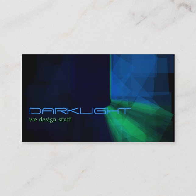 Schwarz-Grün-Blauer abstrakter Minimalistischer Visitenkarte (Vorderseite)