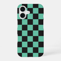 Schwarz-Grün-Checkerboard-Anime-Stil