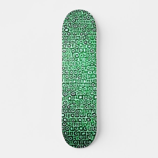 Schwarz-Grün-Computer-Code #1 Skateboard (Vorne)