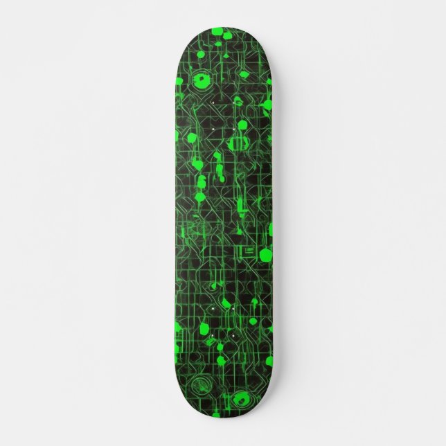 Schwarz-Grün-Computer-Code #5 Skateboard (Vorne)