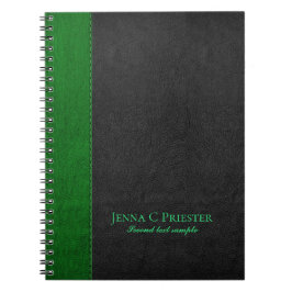 Schwarz-Grün-Imitate Ledertextur Notizblock