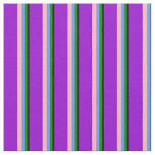 Schwarz, Grün, Kornblume Blau, Rosa und dunkles Vi Stoff